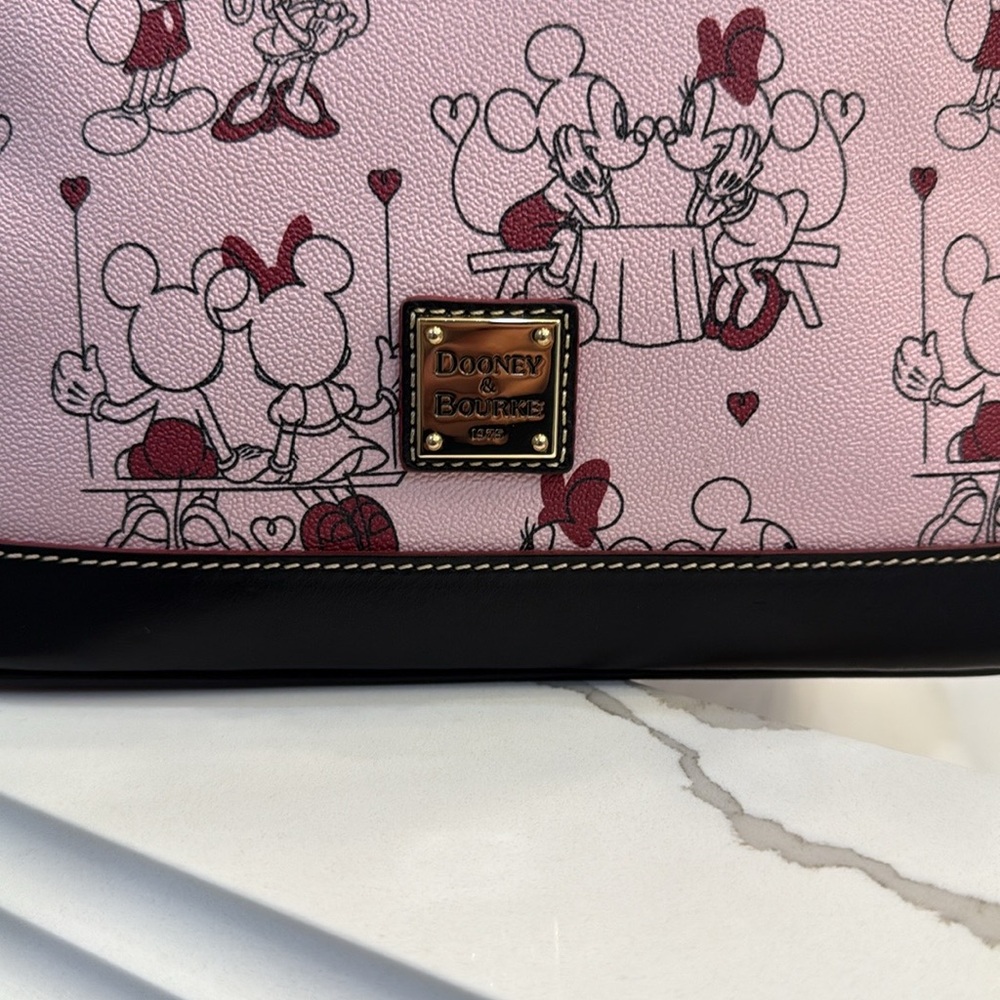 Dooney and Burke Disney Micky & Minnie Satchel, like new. FREE GIFT W/ purchase - Picture 4 of 14